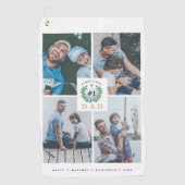 #1 Pap, Happy Fathers Day Golf Theme Foto Collage Golfhanddoek (Voorkant)