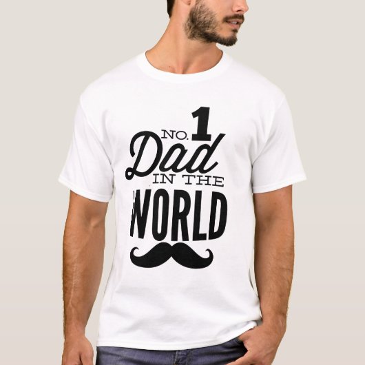 1 Pap in de World Mustache T-Shirt (Voorkant)