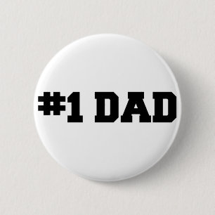 #1 Pap   Nummer één vader   Happy Vaderdag Ronde Button 5,7 Cm