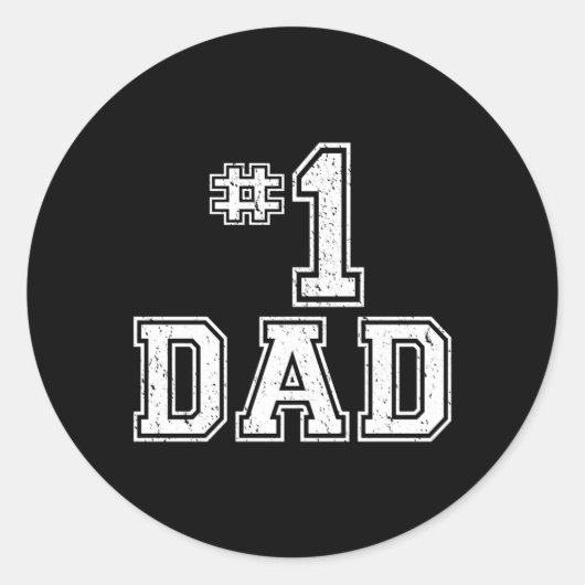 1 Pap Nummer Een Vaderdag Pap Ronde Sticker (Voorkant)