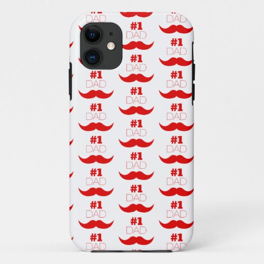 #1 Pap Red Mustache - Nummer 1 Case-Mate iPhone Case (Achterkant)