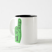 #1 Pap Sportband Handje in groen Tweekleurige Koffiemok (Voorkant links)