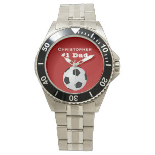 #1 Papa Aangepaste, Gepersonaliseerde Naam, Voetba Horloge