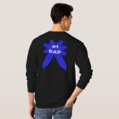 #1 Papa Blauwe Lint T-shirt (Achterkant volledig)