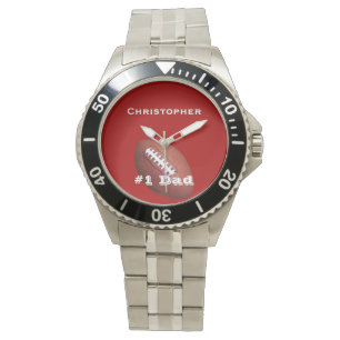 #1 Papa Custom Wrist Watch, Personalized, Football Horloge