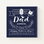 1 Papa Cute Monogram van uw vader Notitieboek (Achterkant)