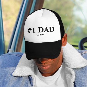 #1 Papa Est. 2025 Trucker Hat   Nieuw papa cadeau Pet