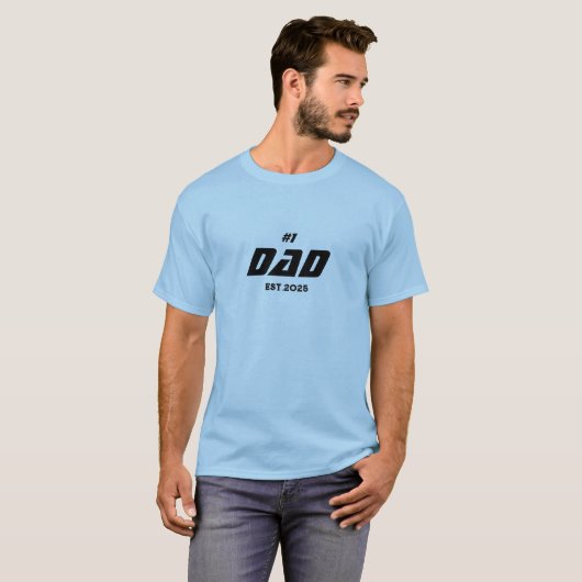 #1 Papa EST. 2025  Vaderdag T-shirt (Voorkant volledig)