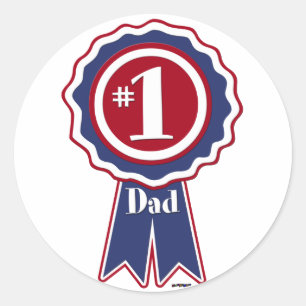 #1 Papa - Fijne Vaderdag Ronde Sticker