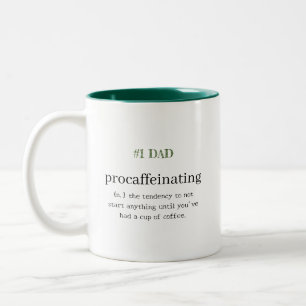 #1 PAPA Gepersonaliseerd Procaffeinating Tweekleurige Koffiemok