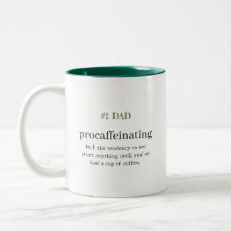 #1 PAPA Gepersonaliseerd Procaffeinating Tweekleurige Koffiemok