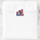 #1 Papa Gift Ronde Sticker (Tas)