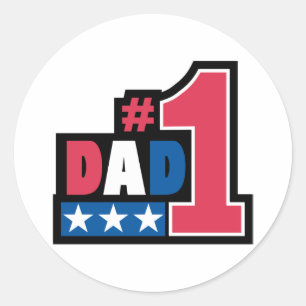 #1 Papa Gift Ronde Sticker