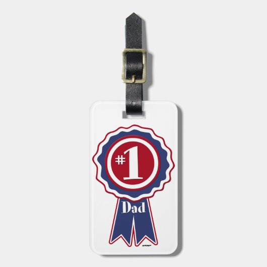 #1 Papa - Happy Vaderdag Bagagelabel (Voorkant verticaal)