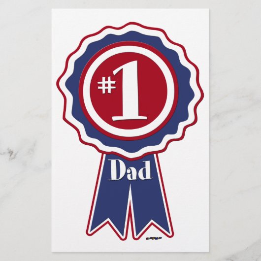 #1 Papa - Happy Vaderdag Briefpapier (Voorkant)