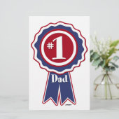 #1 Papa - Happy Vaderdag Briefpapier (Staand voorkant)