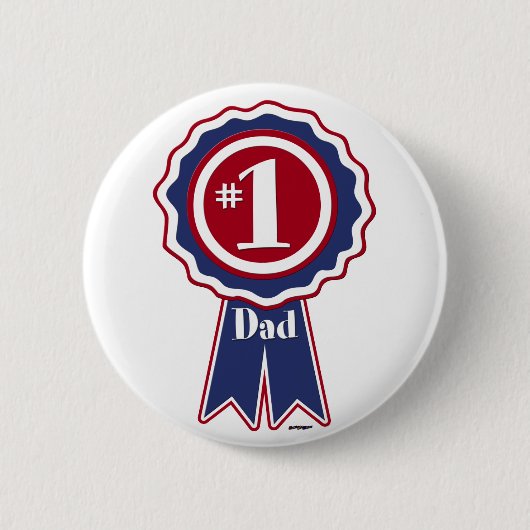 #1 Papa - Happy Vaderdag Ronde Button 5,7 Cm (Voorkant)