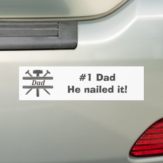 #1 Papa Hij heeft het gered. Fun Appreciation quot Bumpersticker (Op auto)