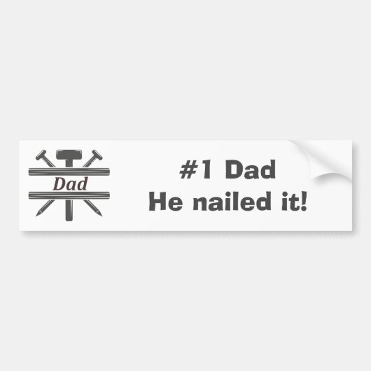 #1 Papa Hij heeft het gered. Fun Appreciation quot Bumpersticker (Voorkant)