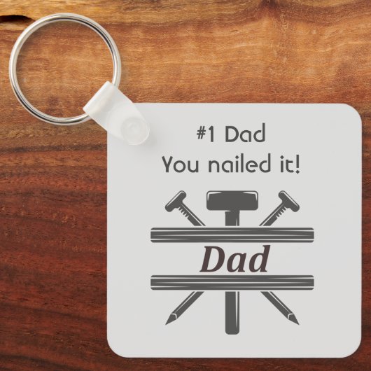 #1 Papa Hij heeft het gered. Fun Appreciation quot Sleutelhanger (Voorkant)