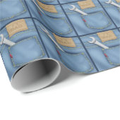 #1 Papa is bang in Jean Pocket Cadeaupapier (Rol Hoek)