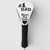 #1 Papa Liefde Gepersonaliseerde Golf Head Cover (Voorkant)