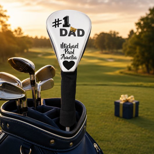 #1 Papa Liefde Gepersonaliseerde Golf Head Cover