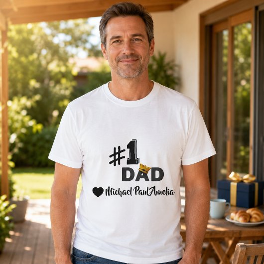 #1 Papa Liefde Persoonlijke T-Shirt