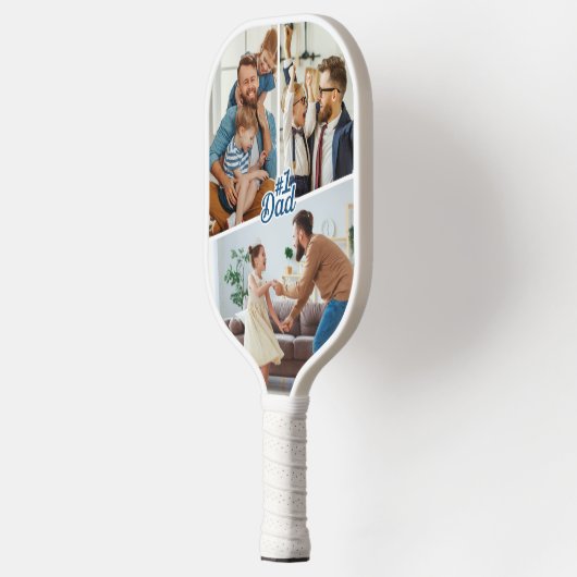 #1 Papa met 3 foto's Tweezijdig Pickleball Paddle (Links)