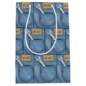 #1 PAPA moersleutel in Jean Pocket Medium Cadeauzakje (Voorkant)