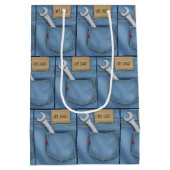 #1 PAPA moersleutel in Jean Pocket Medium Cadeauzakje (Achterkant)