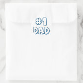 #1 Papa Nummer Eén pap Vaderdag cadeaus Ronde Sticker (Tas)