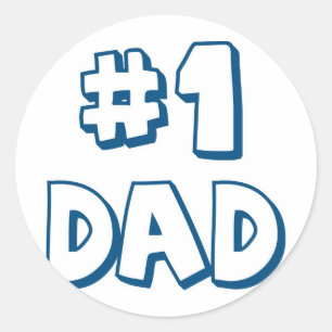 #1 Papa Nummer Eén pap Vaderdag cadeaus Ronde Sticker
