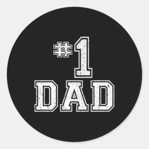 #1 Papa nummer één stijl Vaderdag Ronde Sticker