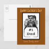 #1 Papa  tekening Briefkaart (Voorkant / Achterkant)