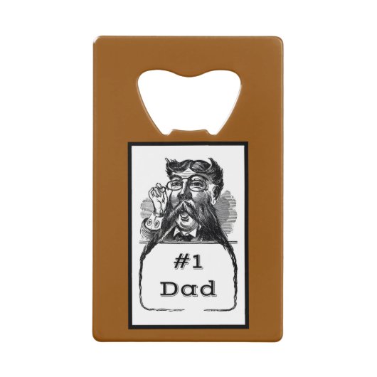 #1 Papa tekening Creditkaart Flessenopener (Voorkant)