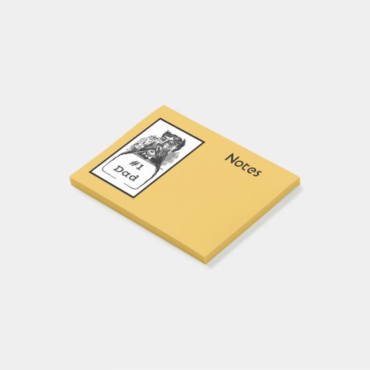 #1 Papa tekening Post-it® Notes (Schuin)