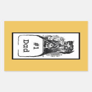 #1 Papa  tekening Rechthoekige Sticker