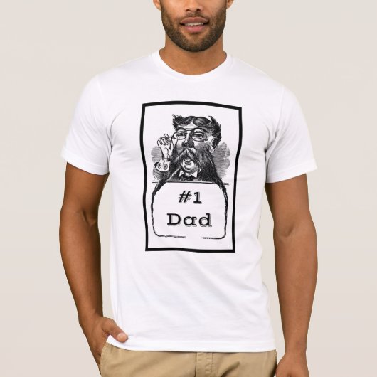 #1 Papa  tekening T-shirt (Voorkant)