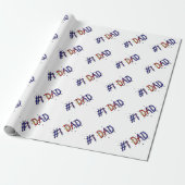 #1 Papa Vaderdag Gift Wrap Cadeaupapier (Uitgerold)