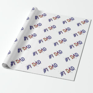 #1 Papa Vaderdag Gift Wrap Cadeaupapier