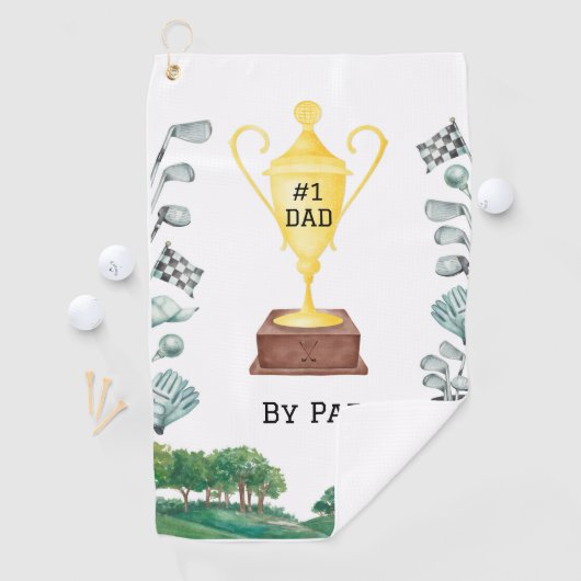 #1 Papa van Par Golf Towel Golfhanddoek (Insitu)