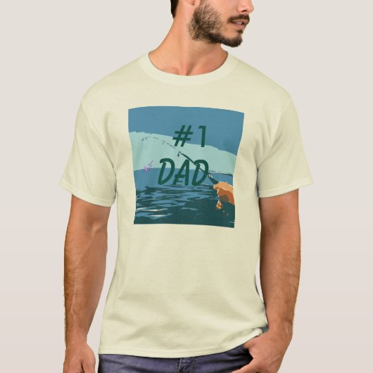 #1 Papa Visser Mannen natuurlijke T-shirt (Voorkant)