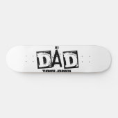#1 Papa zwart en wit gepersonaliseerd Persoonlijk Skateboard (Horizontaal)