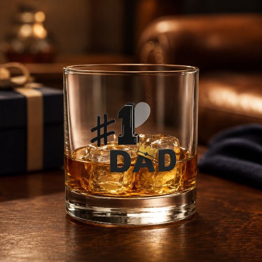 #1 Papaliefde Gepersonaliseerd Whiskeyglas Whisky Glas