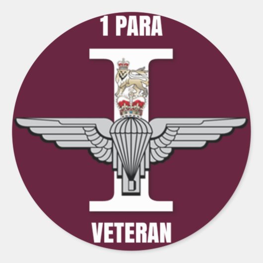 1 Para Parachute Regiment Veteran Circle Sticker (Voorkant)