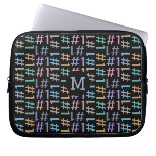 "# 1" Patroon aangepaste monogram laptophoezen Laptop Sleeve