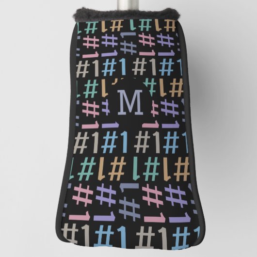 "# 1" Patroon aangepaste monogram putter cover (Draai 90)
