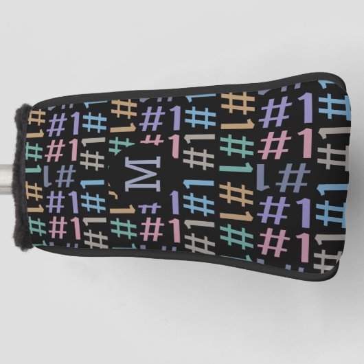 "# 1" Patroon aangepaste monogram putter cover (Voorkant)