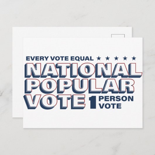 1 Persoon 1 Stemming Briefkaart (Voorkant / Achterkant)